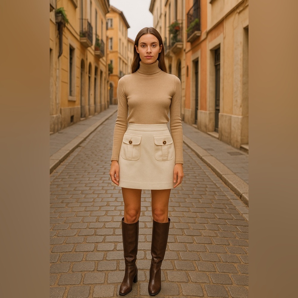 Milly New York Cream Mini Skirt